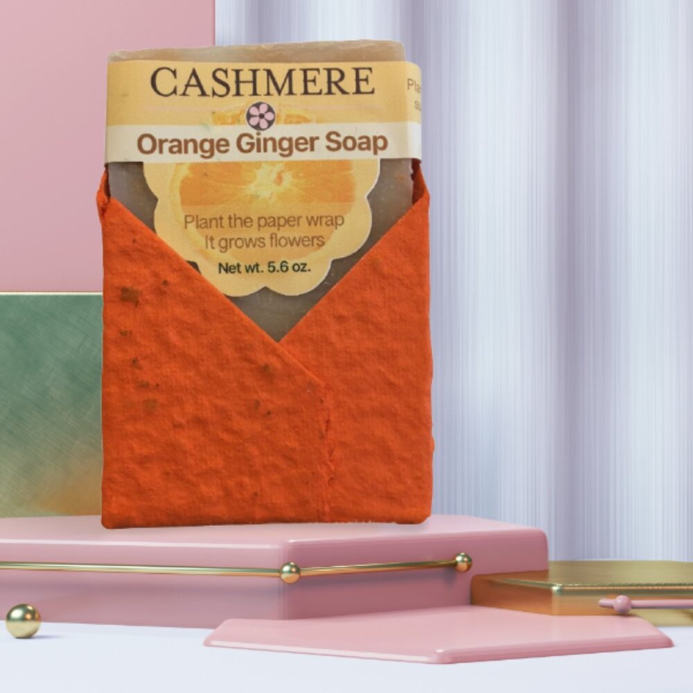 Cashmere Hand Made Soaps 5.6oz Bars.  Plant the Paper Watch the Wildflowers Grow